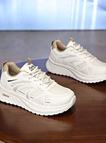 1 para damskich tenisówek z siateczki, wersja koreańska, stylowe grube trampki, wiosna 2025 nowe oddychające buty sportowe na platformie dla studentów