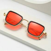 A Pair Of Retro Fashion Glasses, Thick-Edge Fashion Metal Square Frame Fashion Glasses, Outdoor Fashion Glasses, Ideal For Street Photography