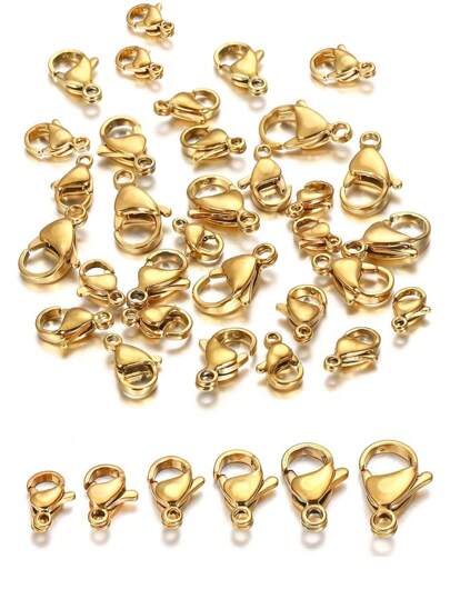 20 Pieces Of Stainless Steel Lobster Clasps 6-10mm Size Clasps DIY Jewelry Making, Suitable For Necklaces, Bracelets, Anklets And Keys