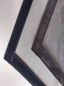 新款菱形网格边黑色蚊帐 家用自粘防蝇网 隐形纱门蚊帐 简易安装 升级材质防蚊网 - 黑色 - 查看 6