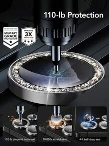 1 Set Aluminum Alloy Bumper Frame + Ultra-Thin Tempered Glass Lens Protector For Galaxy S25 Ultra, Shiny Crystal Gift For Birthday, Family, Friends, Lens Protector, Phone Accessories, Waterproof, Shockproof, Anti-Fall, Anti-Scratch, Full Coverage - Silver - View 5