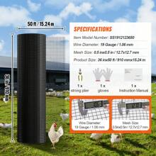 Hardware Cloth, 24'' X 50'-48'' X 100' Galvanized Wire Mesh Roll, 16/19 Gauge Chicken Wire Fence Roll, Vinyl Coating Metal Wire Mesh For  Barrier, Rabbit Snake Fences, Poultry Enclosures - 36'' X 50' Galvanized Wire Mesh Roll, 19 Gauge Wire - View 7