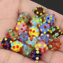 10mm Large Murano Multi-Color Pumpkin Spot Lampwork Glass Loose Spacer Beads For Jewelry Making Diy Bracelet Earring Accessories - Beads - View 2
