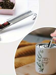 1 个茶叶浸泡器，创意悬挂伸缩管茶过滤器，长柄茶过滤器，带细网过滤器的散叶茶过滤棒管，用于散茶的便携式茶叶浸泡器，适合户外旅行、露营、野餐、派对、家庭和办公室。