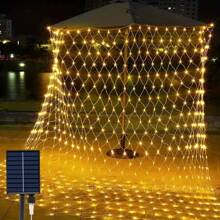One Piece Of Solar Light Net, Waterproof Solar Light, 8 Lighting Modes, Fenced Lights For Garden, Garden Lawn Shrub, Fence, Indoor And Outdoor Party Decoration (Multi-Color)