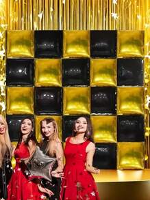 Bộ 25 quả bóng bay hai mặt hình vuông màu hồng nóng, thích hợp để trang trí tường bóng bay cho ngày lễ tình nhân, ngày của mẹ - Bong bóng vuông 2 mặt - Xem 16