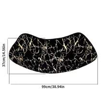 1pc Gold Heat-Transfer Rabbit Fur Style Curved Corner Anti-Slip Mat, Soft Anti-Slip Quick-Dry Bath Mat Suitable For Shower, Bathtub And Sink Area Home Bathroom Decor Carpet