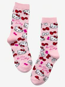 Sanrio Sanrio 1 Pair Of Women's/Couple Mid Length Socks, Personalized, Fun, Rich And Colorful, Creative Anime Cartoon Design, Holiday Gifts, Comfortable And Breathable, Improving The Family Day Atmosphere, Fashionable And Fashionable, Suitable For Women Funny Socks,Crazy,Anime,Multicolor Socks