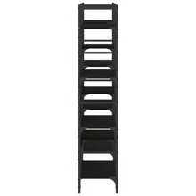 Bibliothèque noire 160x28,5x136,5 cm en bois d'ingénierie