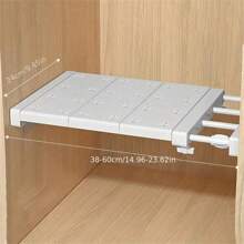 1pc Highly Practical Extendable Cabinet And Closet Rack, Adjustable Wall Mount Storage Shelf, Decorative For Room, Home & Bedroom (The Markings On The Product Pipe Are Reset Lines, Not Stains Or Defects)