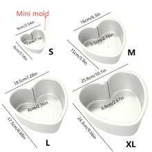 Khuôn bánh hình trái tim 1/3, Đáy có thể tháo rời, Khuôn bánh hình trái tim bằng nhôm, Thích hợp để nướng trong lò, Sinh nhật tự làm, Ngày lễ tình nhân, Bánh phô mai, Bánh chiffon, Khuôn S là Mini - Nhiều màu - Xem 10