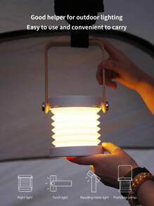 Creative Lantern 3D Night Light USB Outdoor Handheld Light New Endless Dimming Three Level White Light Table Light - Multicolor - View 2