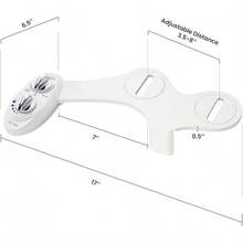 Luxe Bidet Neo 185 (Serie) Boquilla doble de autolimpieza, accesorio para bidé mecánico, no eléctrico, de agua fresca para inodoro con fuertes válvulas de grifo y mangueras metálicas Blanco - BLANCO - Ver 8