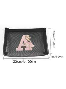 Unique Storage Bag, Cosmetic Bag, Holiday Gift Bag, Square Bag Storage Bag, Multi-Functional And Lightweight Storage Of All Small Items~! Daily Travel Vacation, College Students Outdoor Vacation, Classic Simple Solid Color, Cute Cartoon Letter Pattern, Fashion Bag, Good Friend Travel Accessories, Student Men And Women