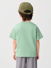 Balabala 年轻男孩速干卡通T恤，2025年夏季上衣 - 豆沙綠 - 查看 4