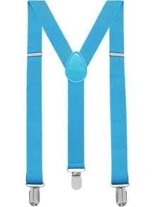 Solid Color Men Suspender With 3 Strong Clips Adjustable Braces Suitable For Teen Summer Casual Outdoor Athletic Or Vacation Travel Or Graduation Gifts Or Birthday Dress Accessories Or Daily Wear