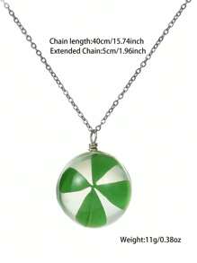 Collar con colgante de trébol de la suerte para mujer, collar cuadrado de resina de vidrio redondo para el día de San Patricio, joyería de plantas de amor y suerte