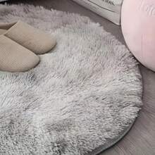 1 Pc Thickening Soft Tie-Dyed Oval Plush Carpet, Made Of Soft Polyester Material, Skin-Friendly Thickened Sponge, Durable And Easy To Clean, Indoor Decorative Carpet, Suitable For Bedroom Living Room, Sofa, Bedside, Game Room, Sun Room