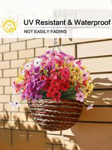 6 Bundles Artificial Flowers For Outdoor,No Fade Fake Plastic Flowers Faux Plants For Decoration Hanging Planters Indoor Outside Garden Porch Window Box Home Wedding Farmhouse,Outdoor Decoration,Outdoor Decor,Garden Decor