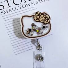 Sanrio 亚克力伸缩夹徽章夹，可爱 KT 猫医生和护士卷轴可伸缩 ID 徽章卷轴，适合学生、教师、办公室工作人员、学校用品礼物