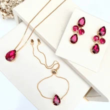 Women Jewelry Sets - Hot Pink - View 1