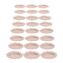 CNCEST 24 Pack Charger Plates, Bulk Plastic Plate Chargers With Floral Reef Design Round Ruffled Rim Dinner Charger Plates - For Dinner Plates,Wedding,Party Elegant Decoration Place Mats (Rose Gold) - 玫瑰金 - 查看 8