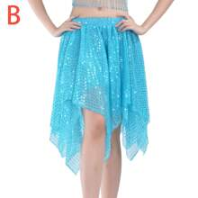 Shimmering Dance Skirt Set - Ideal For Belly Dance & Latin Practice/Performance Attire Fall Clothes For Women - Multicolor - View 3