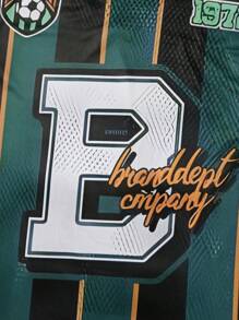 Oversized Retro V-Ausschnitt Locker sitzendes Basketball/Football Trikot Stil T-Shirt, Unisex Hip Hop Sport Grafik Tee, geeignet für Ehemann/Freund - Verschiedenfarbig - Übersicht 3