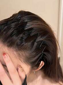 6 PCS Metal Hair Band For Men Headband Women Hair Bands Men Unisex Black Wavy Spring Outdoor Sports Headbands For Men's Hair Band Hoop Clips Women Accessories Simple Elastic Non Slip Head Band Headwear,Headbands,Hair Hoop ,Makeup Headband Head Accessories