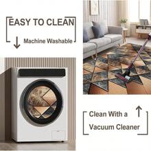 1pc Crystal Velvet Embossed Plaid Area Rug/Doormat - 5mm Thick, Waterproof, Non-Slip, Easy Clean, Machine Washable, Soft & Comfortable, Suitable For Entryway, Kitchen, Living Room, Bedroom, Hallway, Bathroom, Laundry Room - Carpet Decor