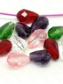 50pcs Crystal Glass Water Drop Beads For DIY Handmade Jewelry Making