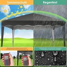 Carpa 3x3 Impermeable Carpas para Exteriores Protección UV Cenador Plegable Pergola Cenadores para Jardin - Negro - Ver 5