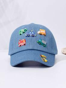 1 pieza Gorra de béisbol retro para niños, adecuada para niños y niñas, diseño con estampado de coche, ideal para actividades al aire libre, apta para edades de 2 a 6 años, primavera/verano - 1PC - Ver 3