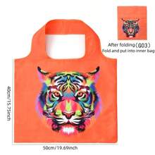 1Pc Shopping Bag Printing Animal High-Capacity Portable Fold Shopping Bag Travel Storage Bag For Household Shopping Buy Groceries Travel Portable Convenient Storage