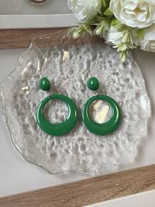 1 par de pendientes multicolor y pendientes versátiles de estilo retro europeo para fiestas de vacaciones