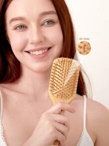 lina. 1 Pc Small Size Nan Bamboo Square Cushion Hair Comb With Handle, Detangling Hair Brush For Women&Men,Natural Bamboo Hairbrush For Massaging Scalp&Hair Growth, Smooth Hair ,Hair Comb For Natural,Curly,Straight,Wet And Dry Hair Brush,For Women,Men,Kid,Hair Styling Tool,Hair Care, Gifts For Girls,Back To School,Travel Holiday Essentials,Hair Accessories For Women