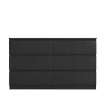 6 Drawer Dresser For Bedroom, Wide Storage Cabinet, Chest Of Drawers & Dresser, For Living Room, Bedroom, TV Room, Entryway Furniture - 黑色 - 查看 5