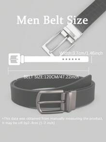 1 条男士新款可逆扣休闲商务蜥蜴纹和石纹皮带，适合青少年、休闲、户外、运动、度假、旅行、毕业、生日、日常穿着