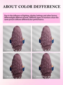 TOPSHE High Quality 26-Inch Synthetic Heat-Resistant Fiber Wig With Long Curly Purple Bangs Women's Wig Is Perfect For Holiday Party Everyday Wear