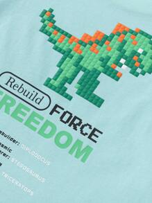 Balabala Young Boys Quick-Dry Dinosaur T-Shirt, 2025 Summer Top