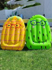 1pc Inflatable Fruit Floating Row, Strawberry, Kiwi, Pineapple Cute Cartoon Surfboard With Handle, Lounge Chair (Handle Color Random), Christmas