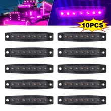10-Pack LED Marker Light Strip, 7 LEDs 12V Daytime Running Lights For Trucks, Buses, Boats, RVs, And Heavy-Duty Vehicles, Multi-Color Decoration, Hardwired, No Battery - Universal Application - 10pcs - View 5