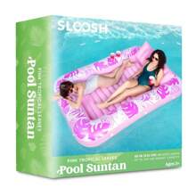 Sloosh-L/XL Inflatable Tanning Pool Lounge Float With Cup Holder, 70"X46"/85″ X 57″ More Large Sun Tan Tub Adult Pool Floats Raft