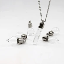 1 Peça Colar Gargantilha de Jóia Unissex com Pingente de Frasco de Perfume de Cristal Abrível em Gota D'água e Frasco de Sangue, DIY
