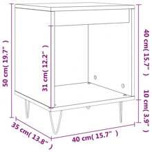 Tables de chevet 2 pcs bois sonoma 40x35x50 cm ingénierie en bois