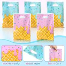 10pcs/20pcs/30pcs/50pcs Ice Cream Party Gift Bag, Summer Cute Ice Cream Theme Pink Blue Ice Cream Dessert Cake Pattern, Birthday Wedding Gender Reveal Party Summer Pool Party Gift Packaging Bag, Handbag, Dessert Candy Small Gift Storage Bag