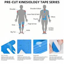 10 Stück Kinesio-Tape für Knie, vorgeschnittenes Kinesio-Tape für Knie, atmungsaktiv, elastisches Kinesio-Tape für Knieunterstützung und Muskulatur