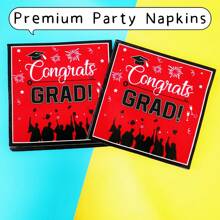 Hakunofo 72Pcs Graduation Party Supplies 2025 Graduation Party Dinnerware Set, Red Disposable Paper Plates Napkins For Congrats Grad Party Decorations, Serve 24