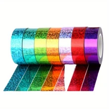 High-Strength Adhesive Small Roll Stationery Office Laser Tape Decoration Ribbon Party Decoration Wedding Layout Stickers - Multicolor - View 3