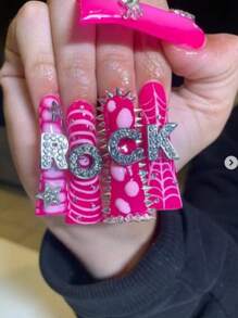 26Pcs, 3D 26 English Letter Nail Art Charms With Rhinestones, Alloy Letter Nail Art Accessories English Jewelry For Decorative Accessories Diy Nail Charms Nail Gems Nail Supplies Nails